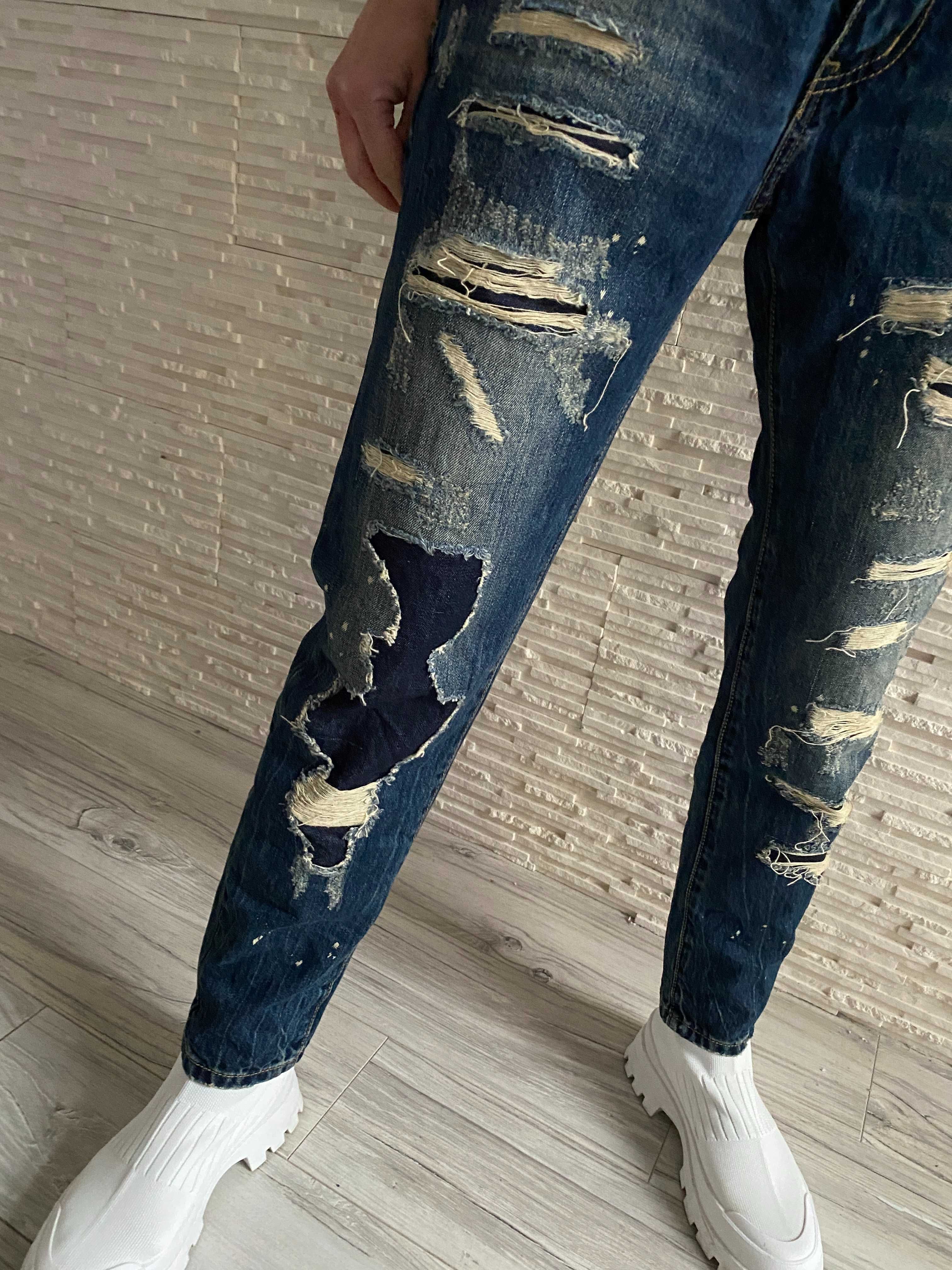 Wiya nowe genialne jeansy boyfriend _ dziury łatki M