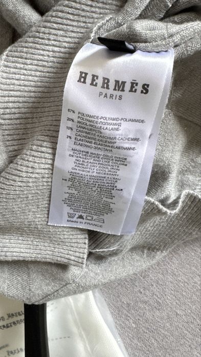 Szary kaszmirowy sweter Hermes