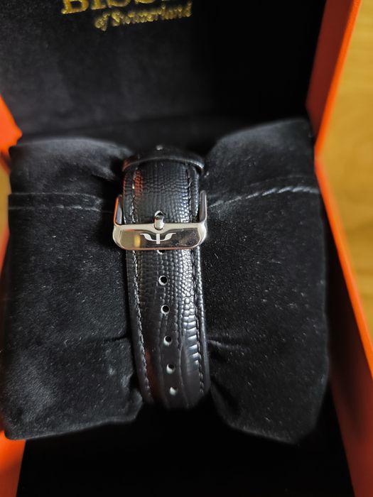 Zegarek Bisset 70095M z czarnym paskiem Nowy Szafirowe szkło
