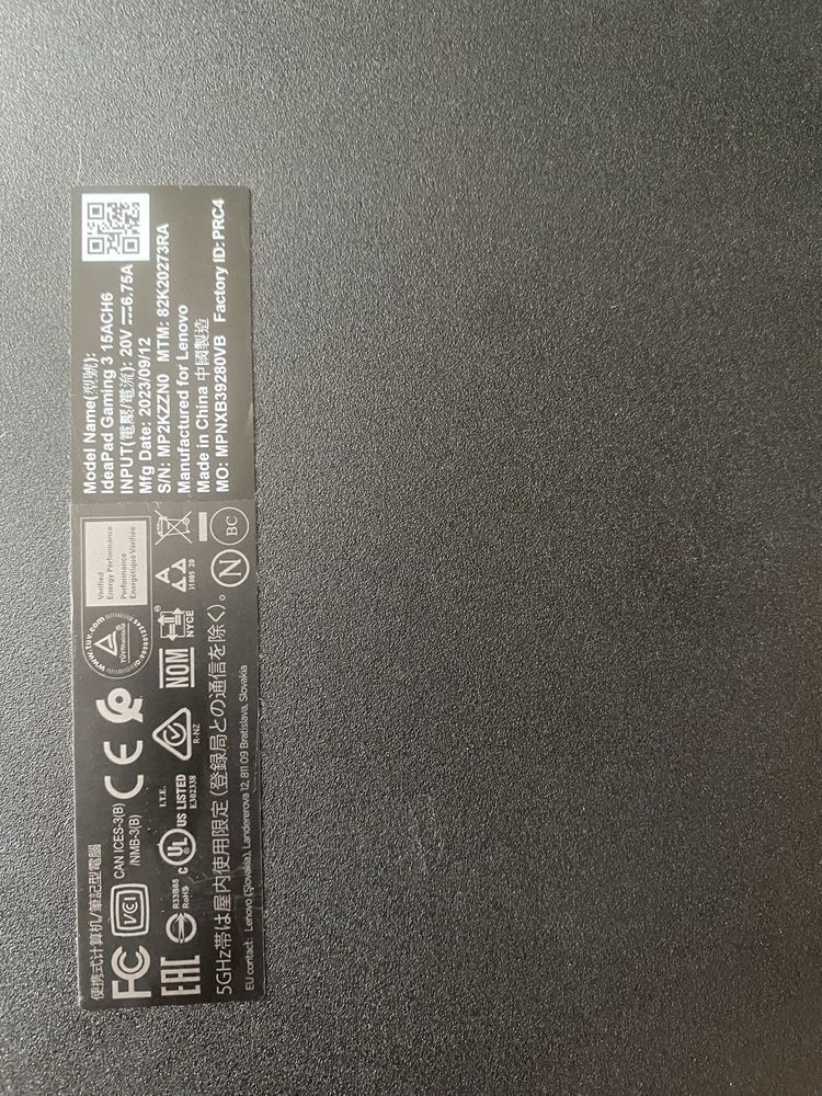 Ноутбук Lenovo IdeaPad Gaming 3 15ACH6