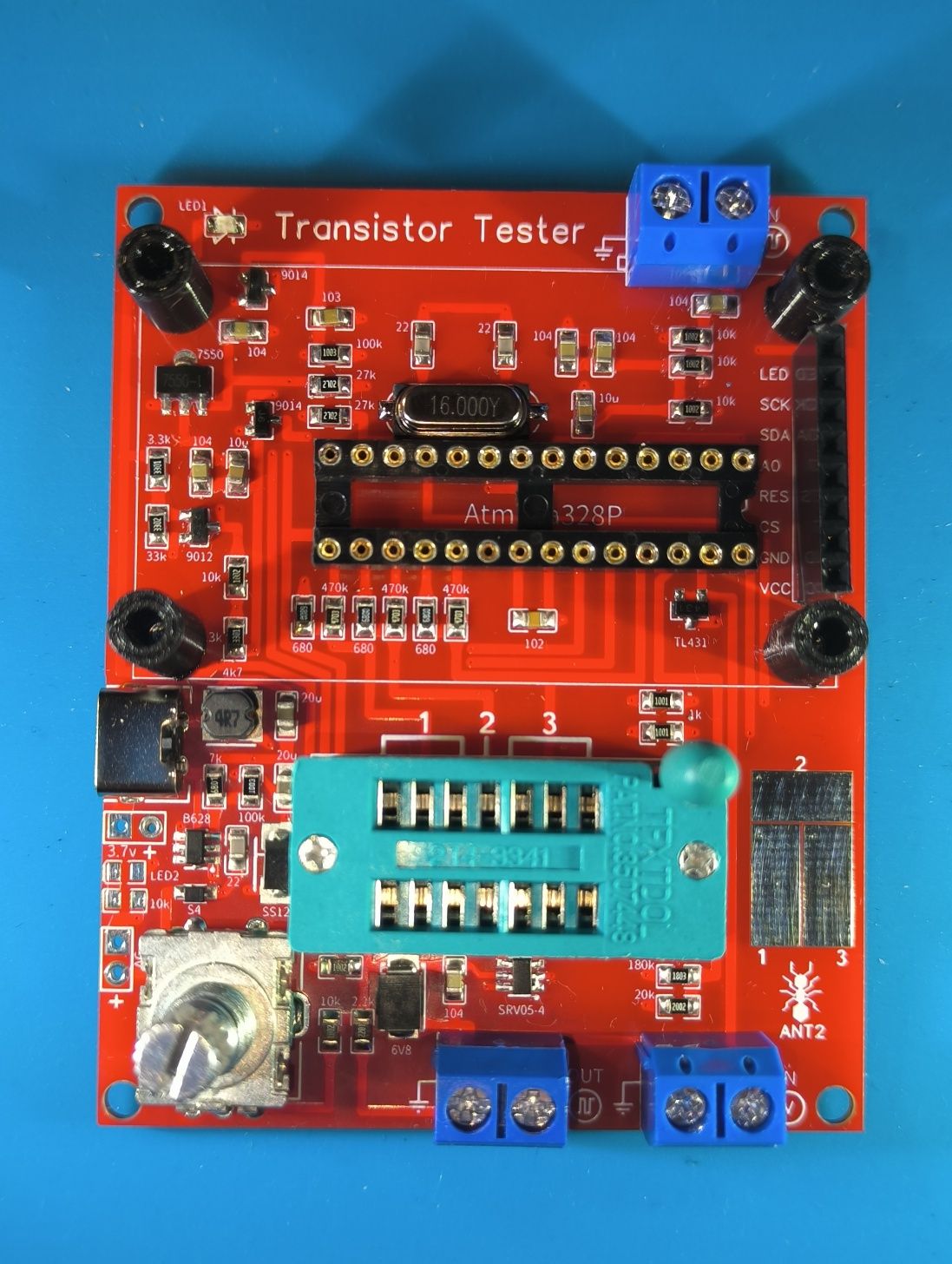 Тестер транзисторів GM328 ANT2 з USB живленням та оновленим дисплеєм