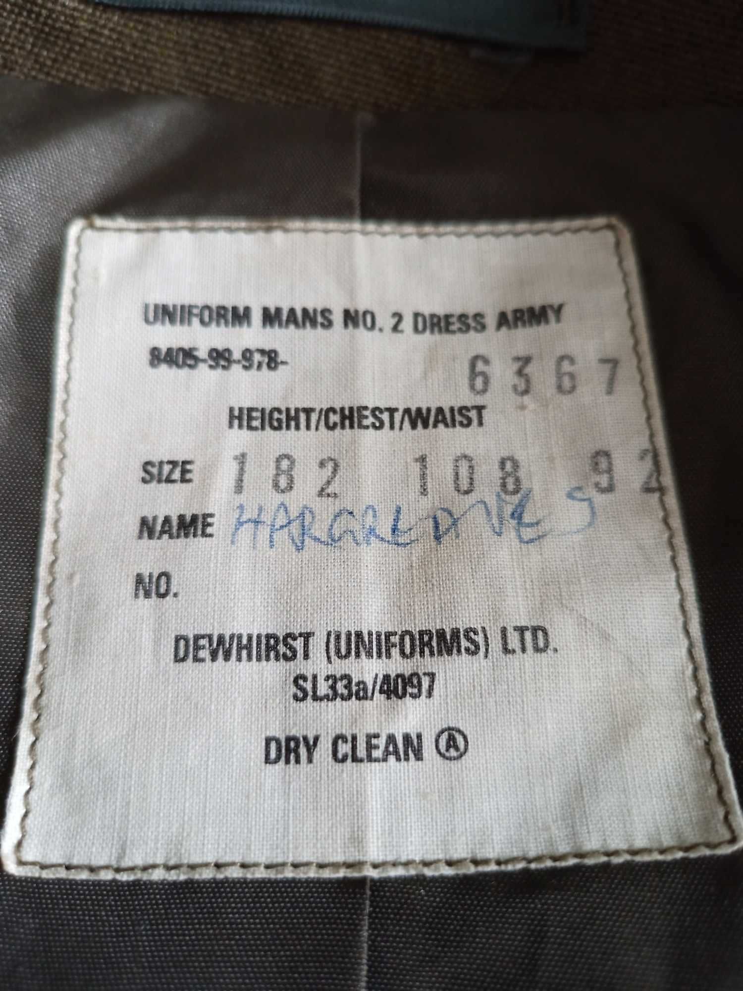 Mundur UK Uniform Man`s No.2 Dress Army r.182/108