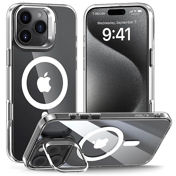 Etui Tech-Protect MagStand MagSafe na iPhone 16 Pro Max - przezroczyst