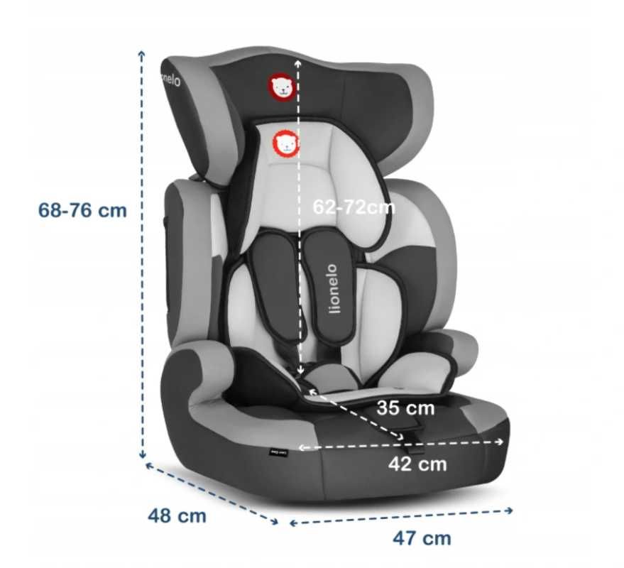 Fotelik Lionelo LEVI ONE 9-36kg Regulowany Zagłówek Podstawka 2w1