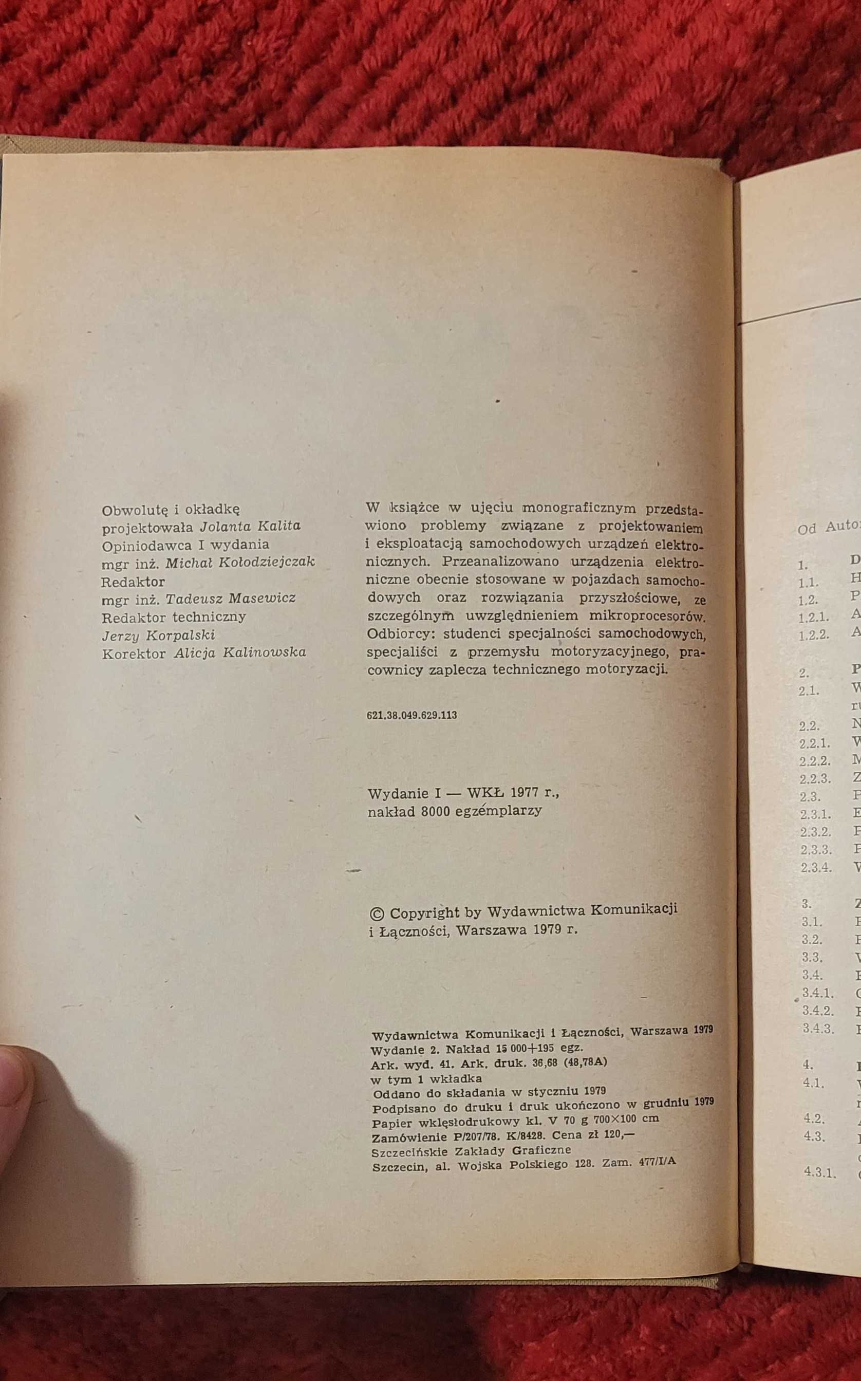 Książka "Elektronika w technice motoryzacyjnej" M. Konopiński