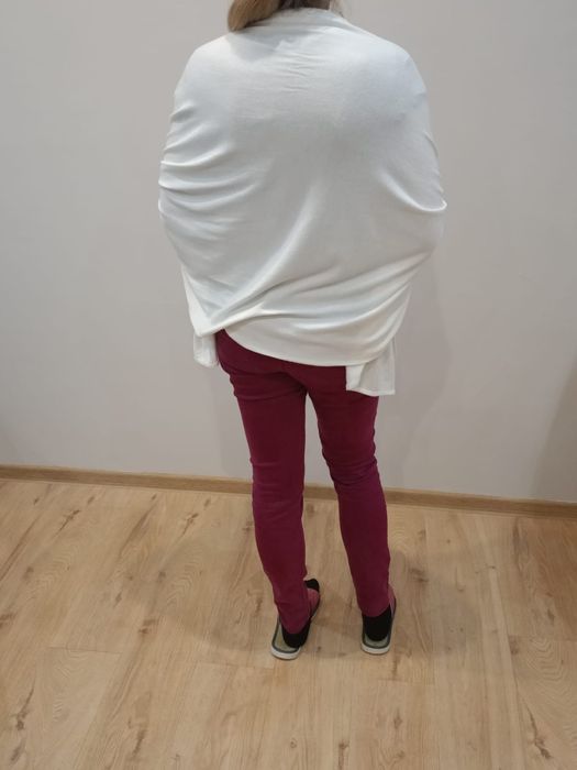 Duży szal ślubny ecru dzianinowy