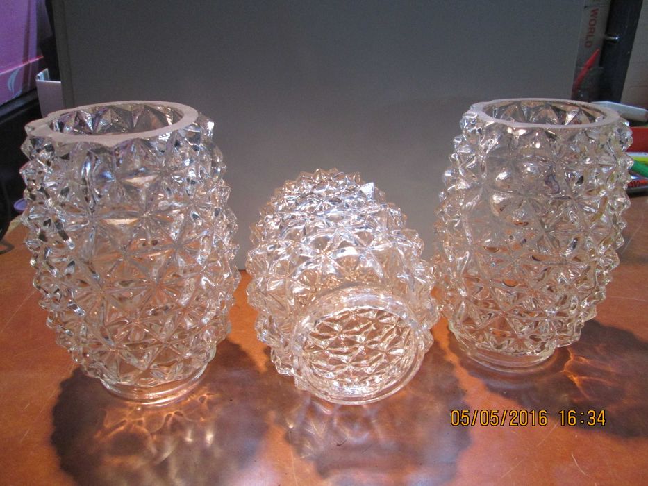 Apliques (3) candeeiro vidro