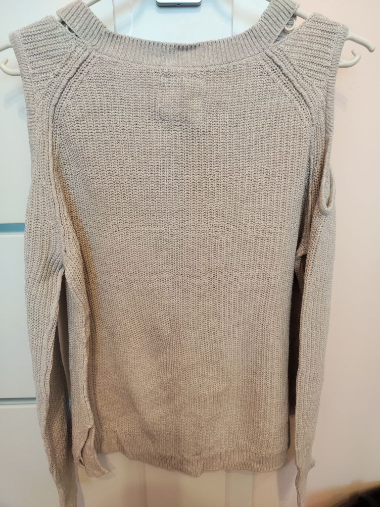 Beżowy sweter Hollister 100% bawełna, rozmiar 36 S