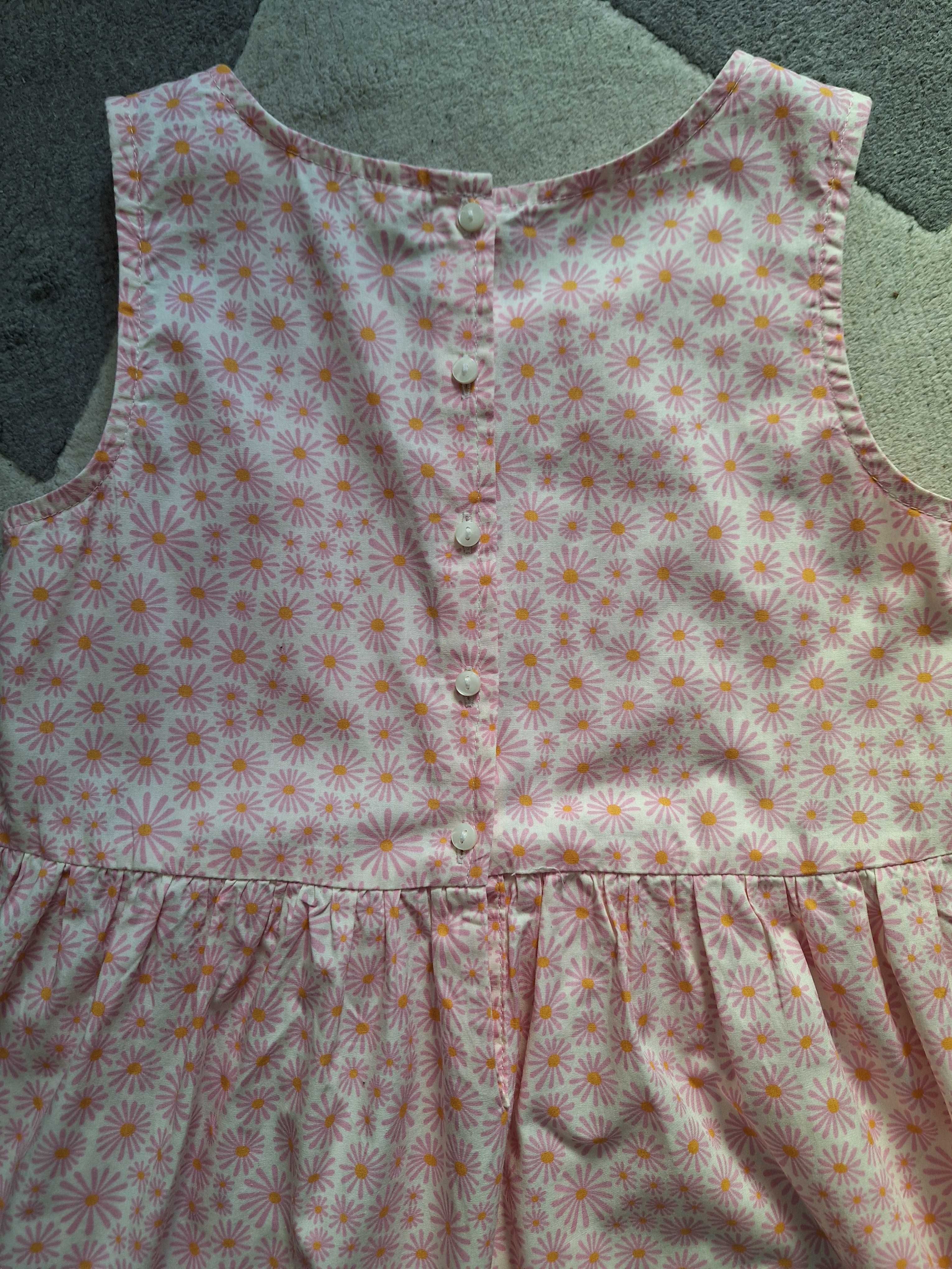 Różowa sukienka H&M roz 128, stan bdb