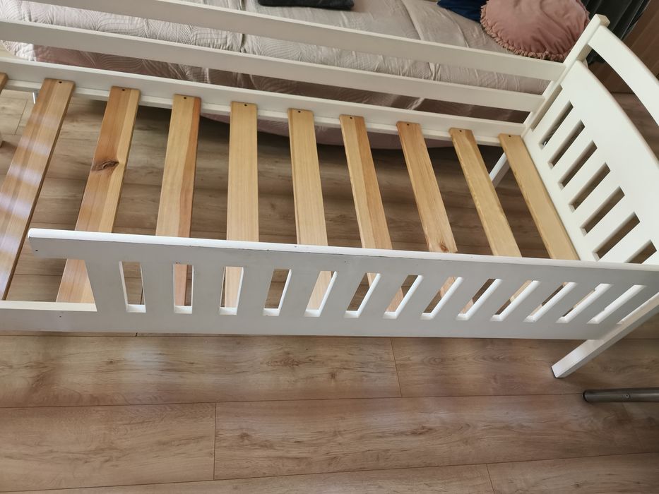 Łóżko piętrowe Lano Meble Ignaś używane 80x180 białe brak schodków