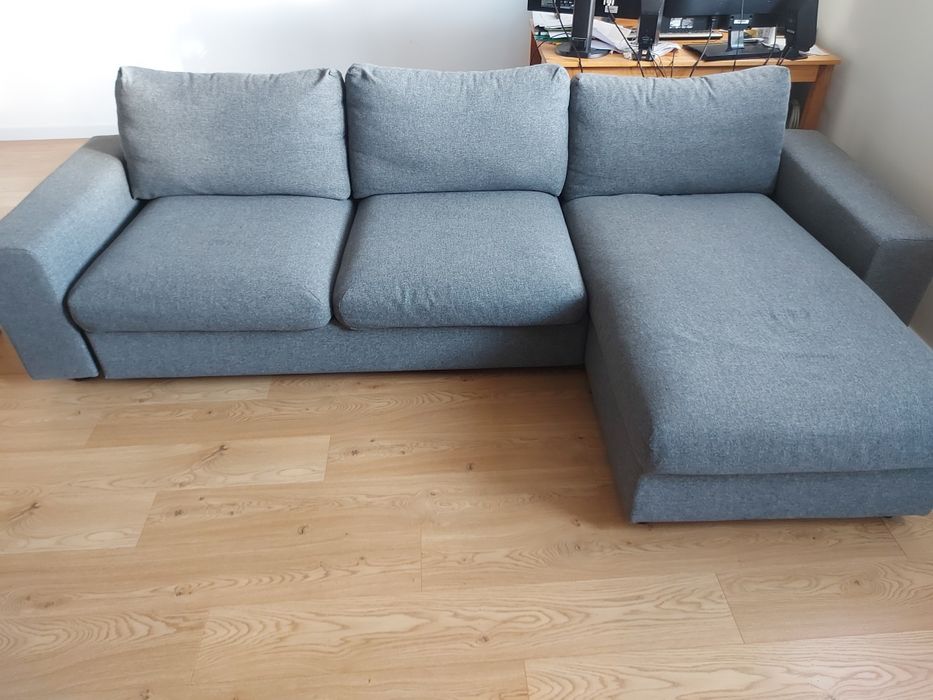 3-os kanapa z szezlągiem, pojemnikiem i funkcją spania - Ikea Vimle