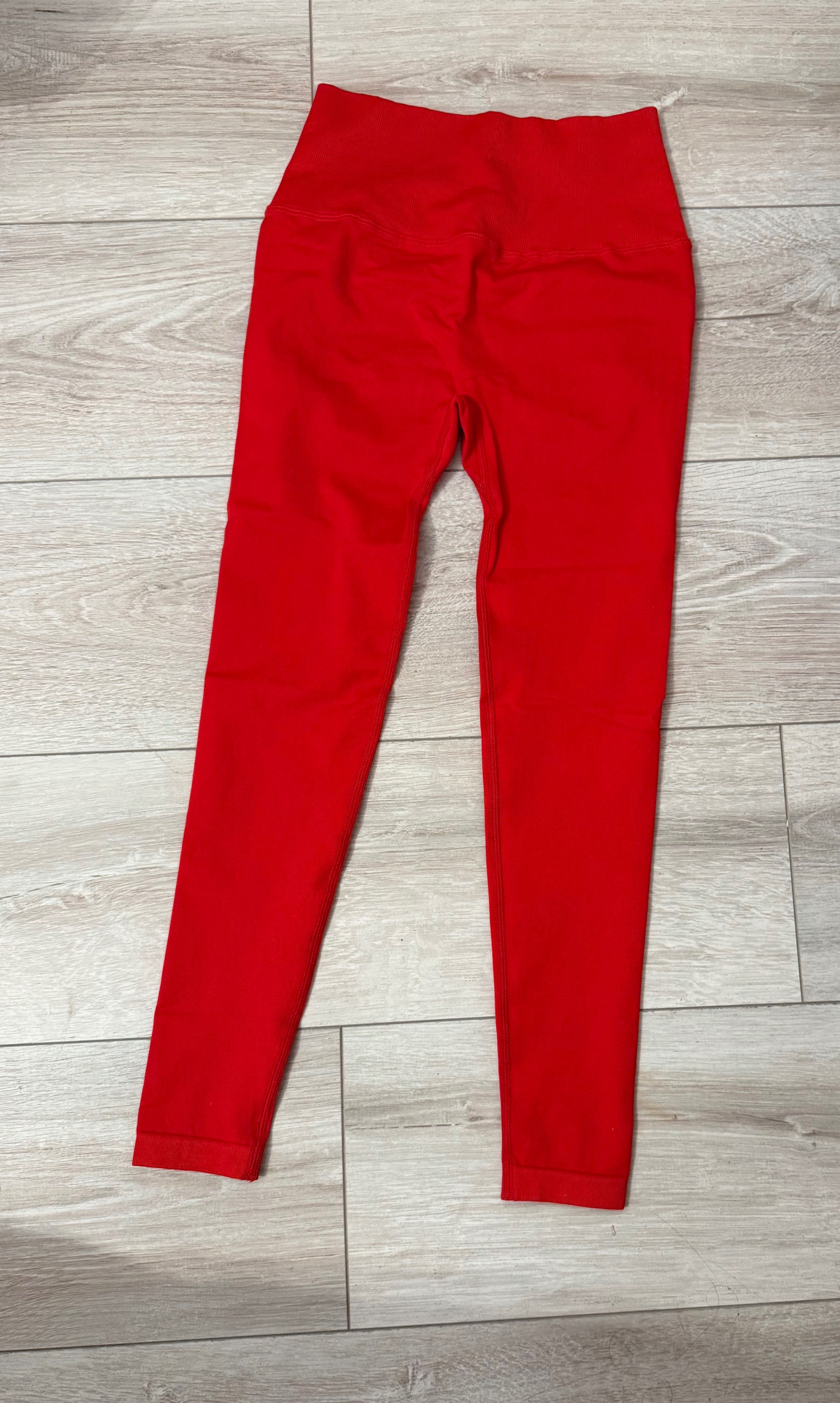 Legginsy push up czerwone piękne xs