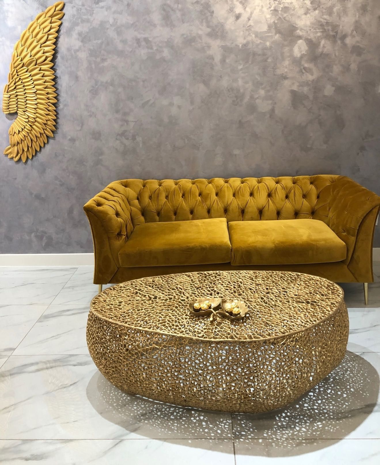 Sofa dwuosobowa Chesterfield Modern Wood-Velluto 8