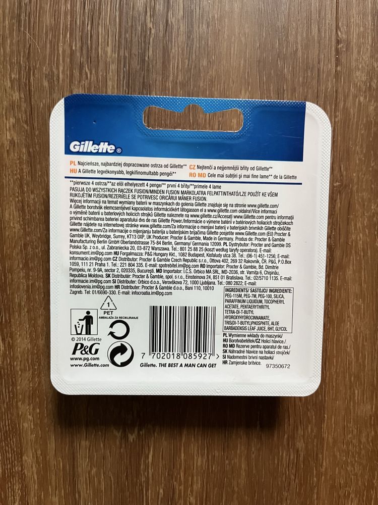 Wkłady do maszynki gillette fusion proglide power