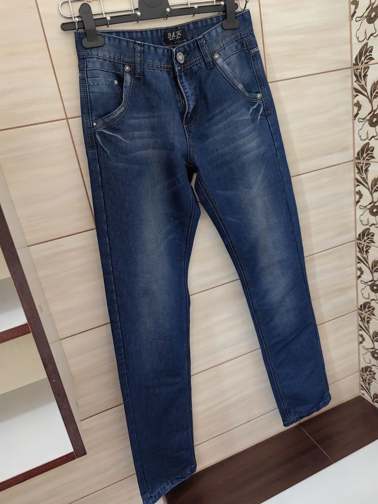 Nowe granatowe jeansy męskie D&K 29