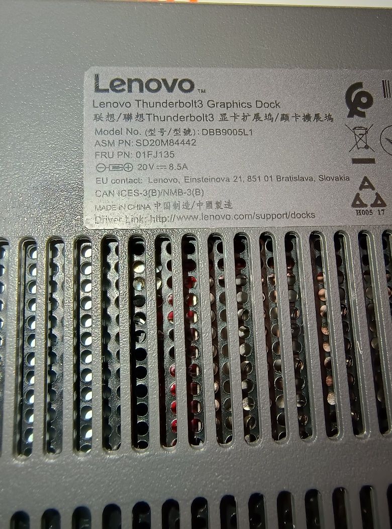 Stacja dokująca Lenovo USBC TB3 z eGPU NVIDIA(R) GTX 1050 (4 GB GDDR5)