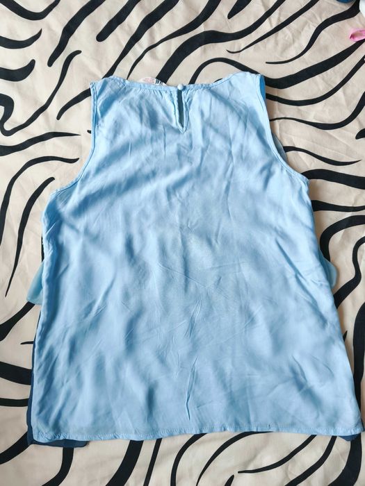 Bluzka falbany niebieska H&M 36