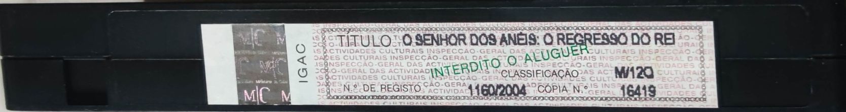 VHS - O Senhor dos Anéis - O Regresso Do Rei