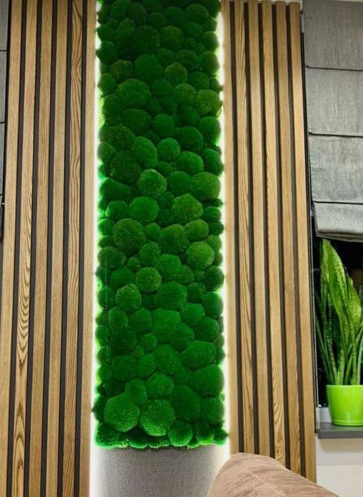 Обшиваєм стіни в кафе ресторани салони , стабілізованим мохом еко стил