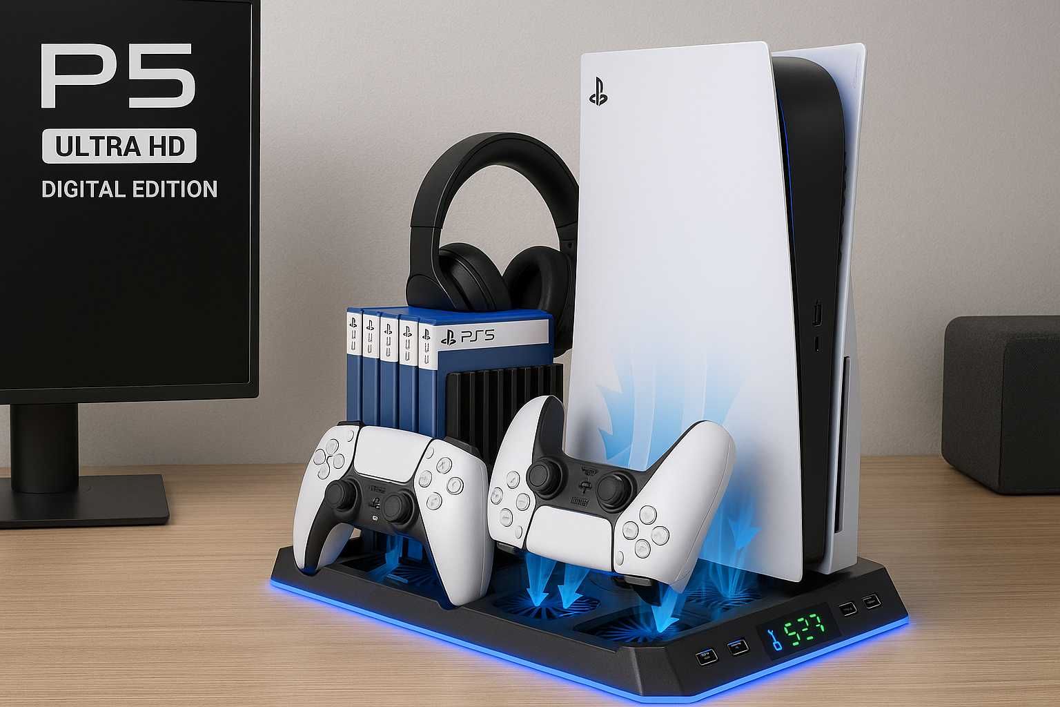 Podstawka chłodząca do PS5 – P5 Series Multifunctional Cooling Stand