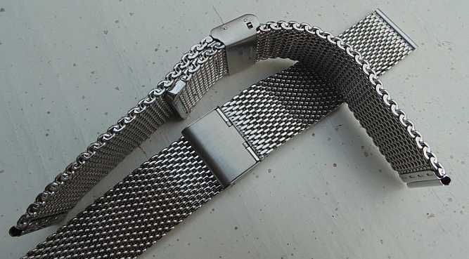 Bransoleta do zegarka mesh 18mm 22mm milano srebrna siatkowa