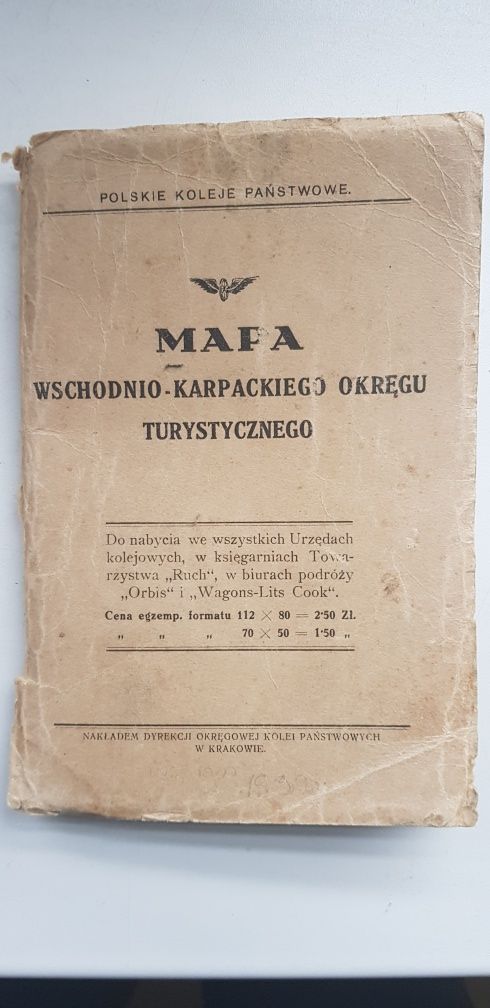 Mapa turystyczna z 1932 r