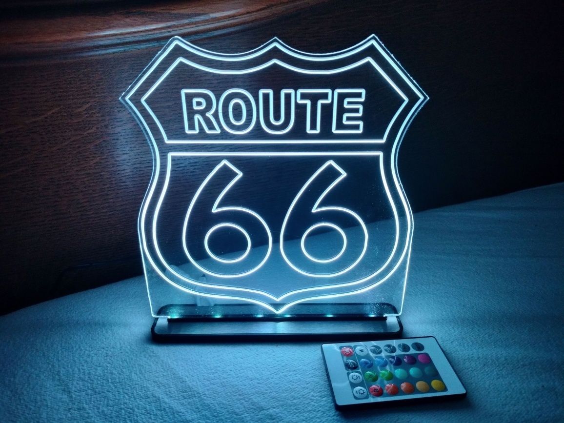 Route 66 logo, lampka LED