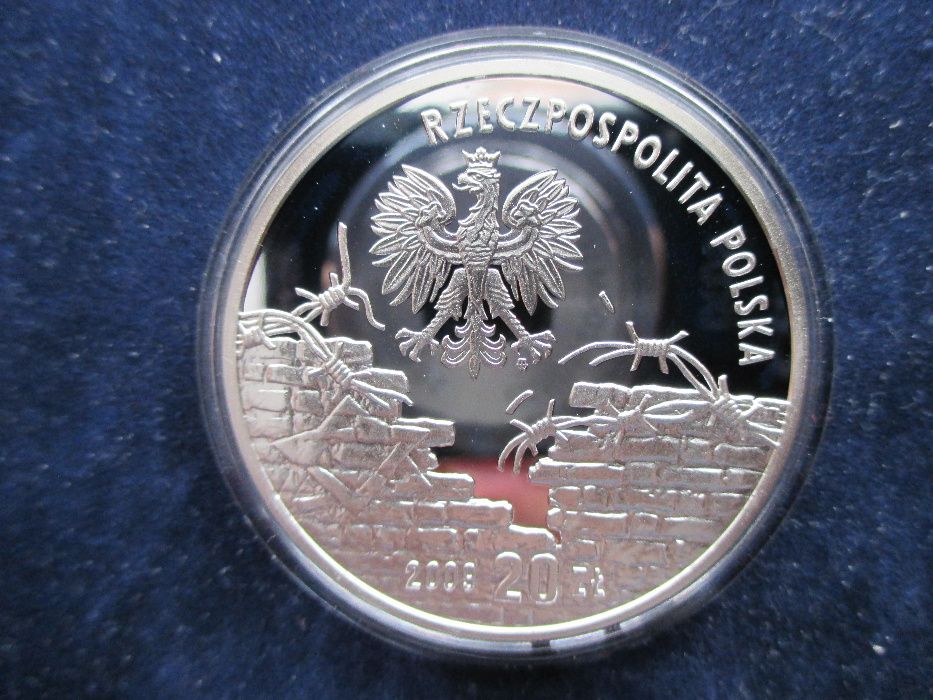Srebrna moneta 20 zł z 2009 r. Polacy Ratują Żydów