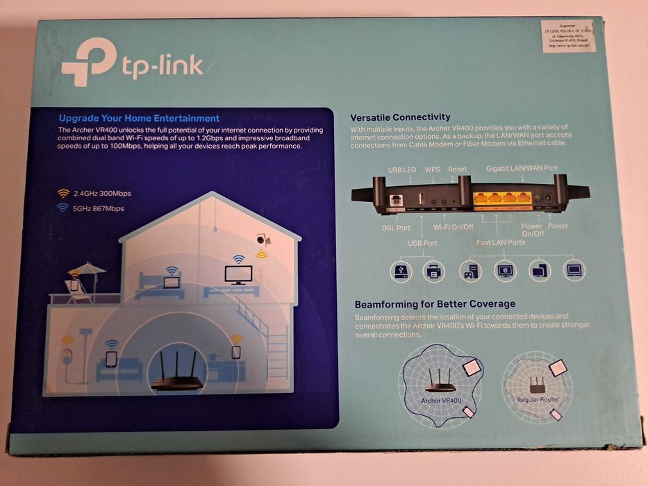 Router WiFi Archer 400 TP-Link AC1200 VDSL/ADSL