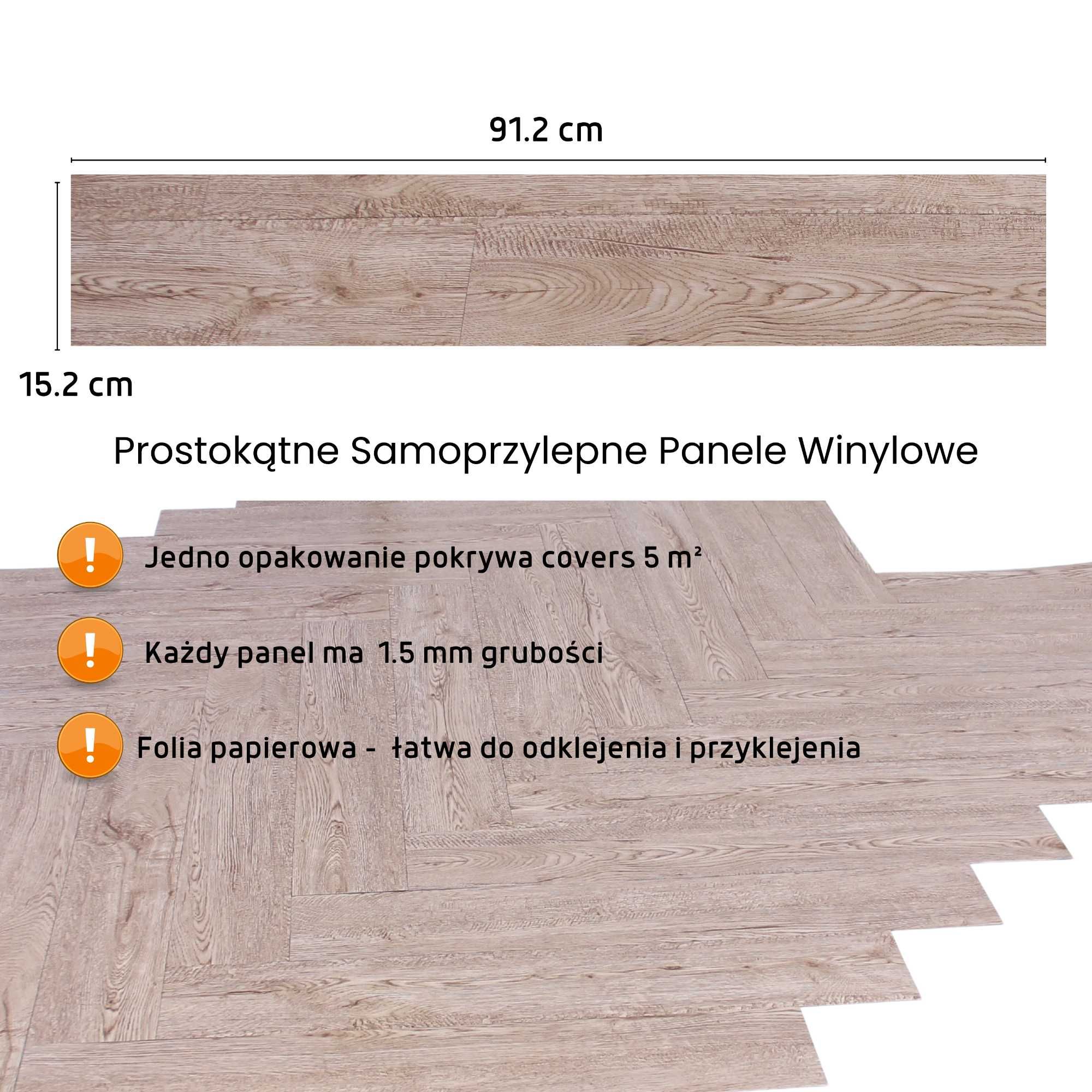 Samoprzylepne Panele Winylowe 5 m² Bielony Dąb Sonoma Deski Parkiet Fa