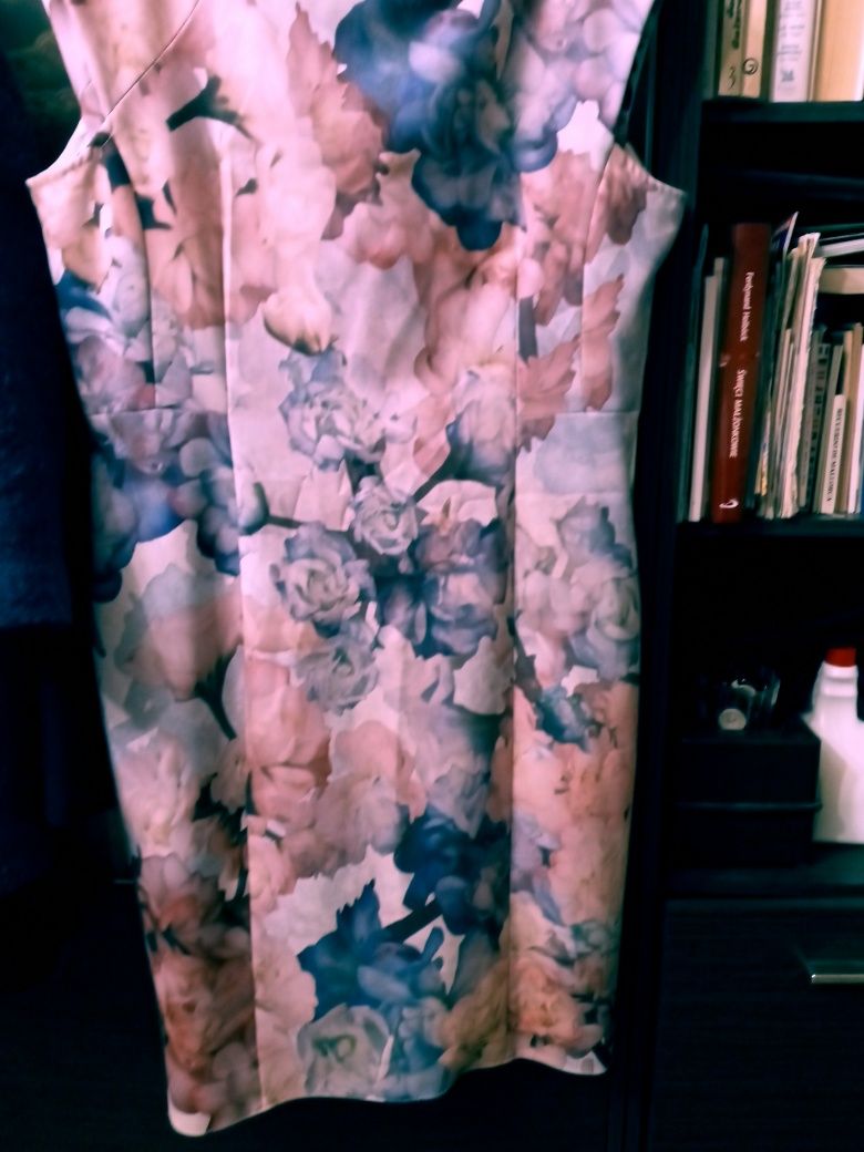 Sukienka damska 46 kwiaty letnia prosta H&M