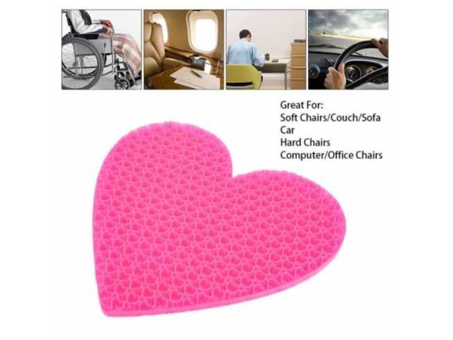 Poduszka Żelowa Serce Różowa Podkładka Na Krzesło Ortopedyczna