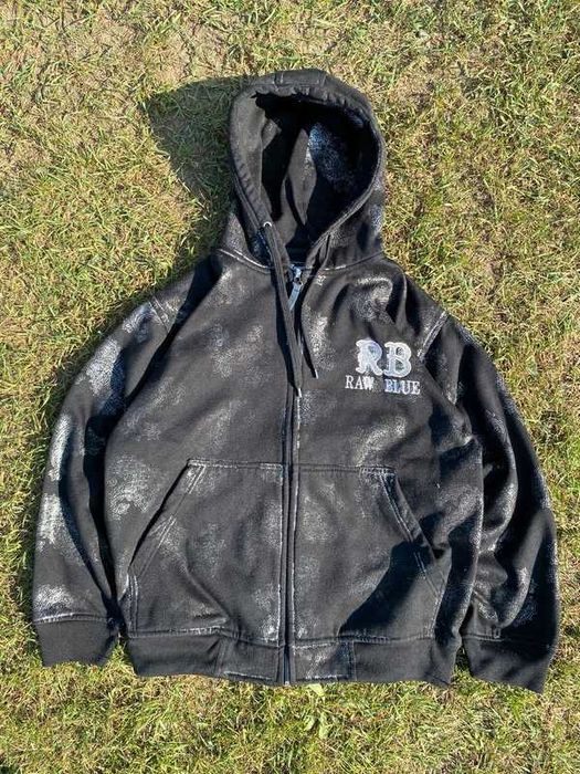 Bluza z kapturem hoodie zip Raw Blue rap hiphop swag jnco mass denim