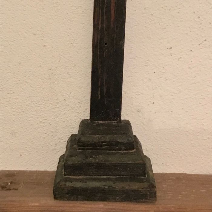 Cruz Cristo Crucifixo madeira e osso antigo