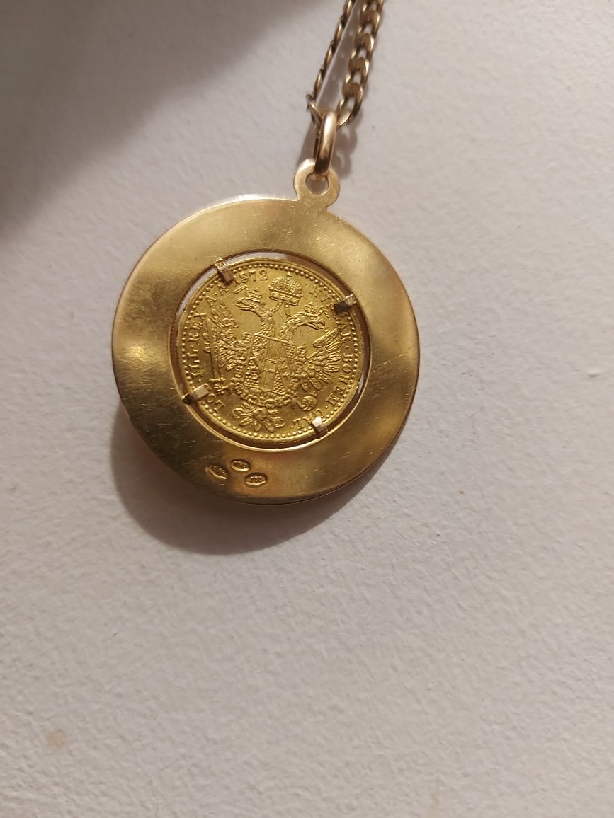 Przywieszka Excluzywna Złota moneta w oprawie Unisex