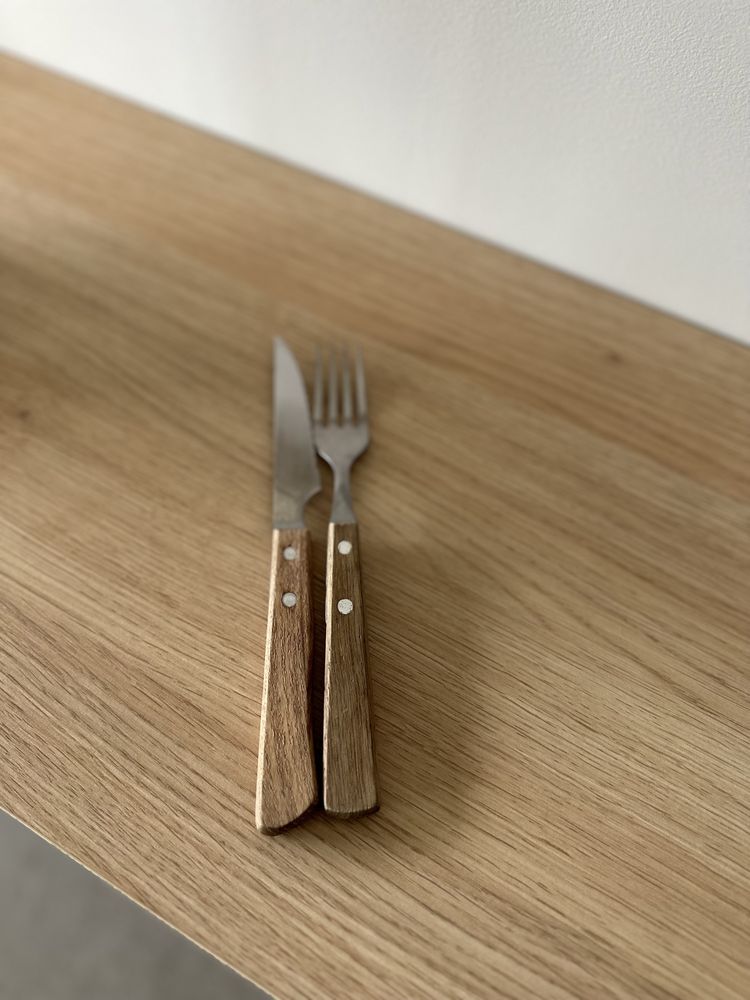 Sztućce drewniane widelec nóż zestaw