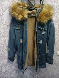 Женская зимняя куртка/джинсовая зимняя куртка