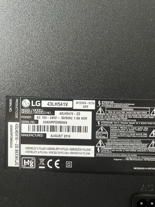 Telewzior 43 cale LG