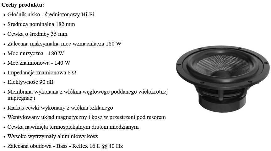 Zestaw kolumn System 2-drożny bass-reflex