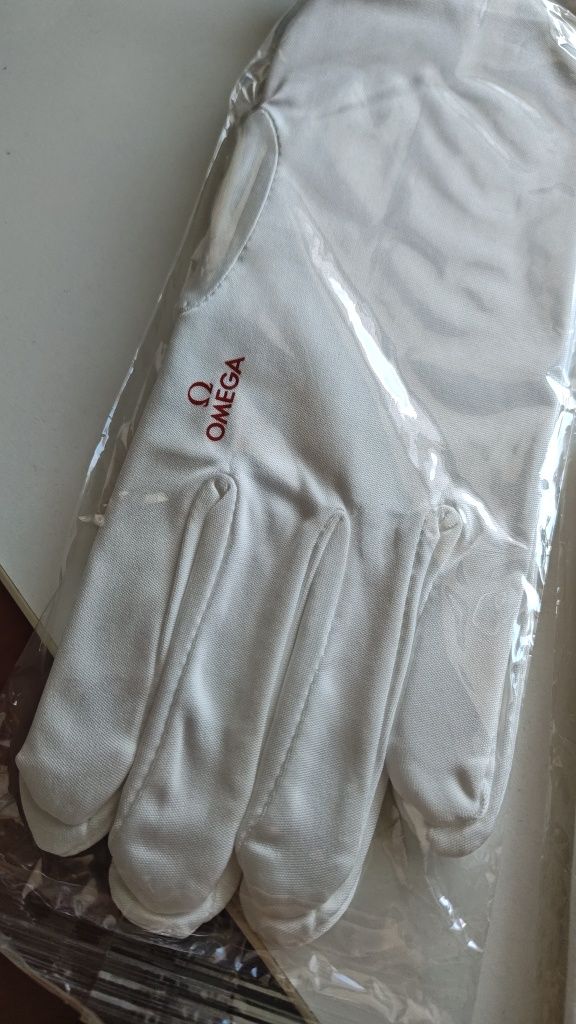 Zestaw Omega Rękawiczki do zegarków Ściereczka do czyszczenia Nowe