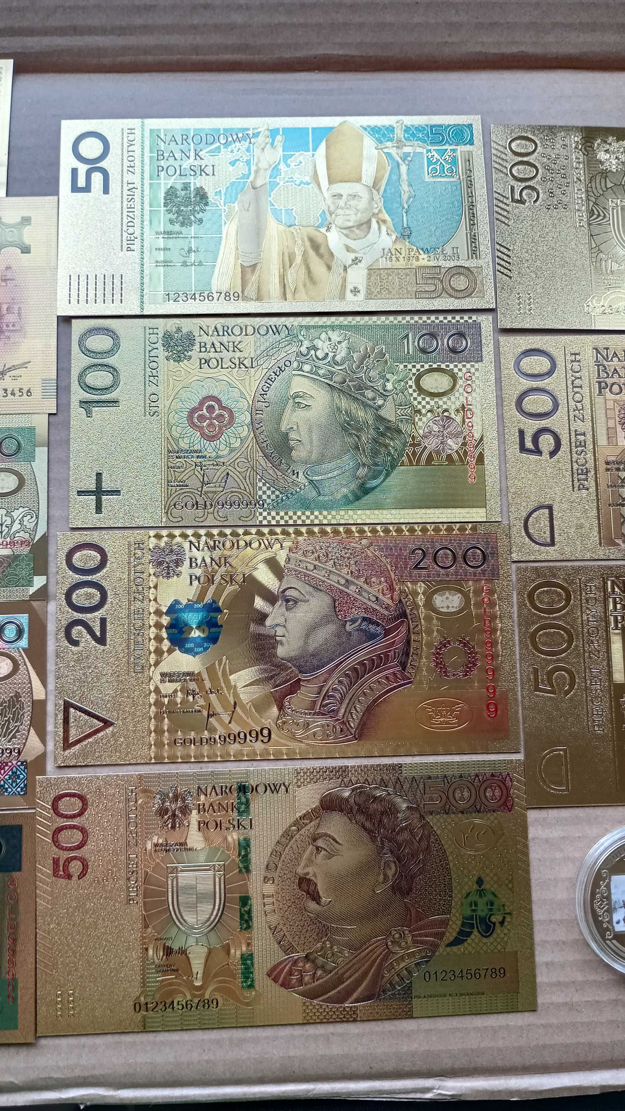 Stare monety L Złoto Medale Droga do Wolności Banknoty 3RP plus album