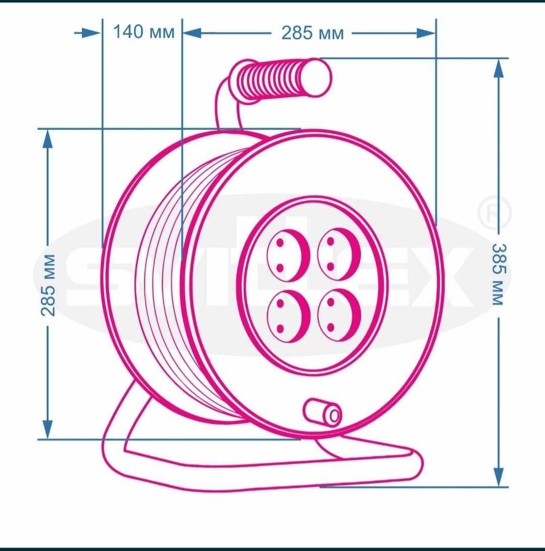 Удлинитель на катушке с термозащитой и защитой IP-44. SVITTEX