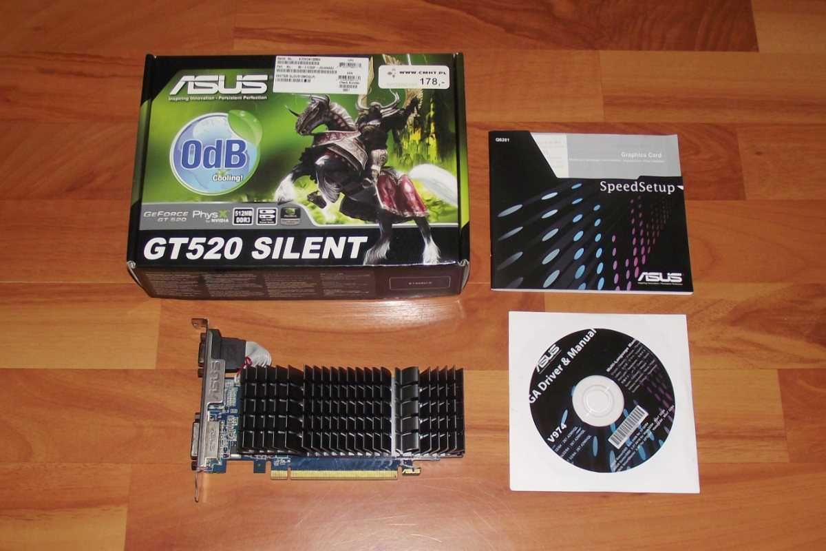 Karta graficzna GeForce GT 520 SILENT 512MB DDR3 PCI-E Asus BOX