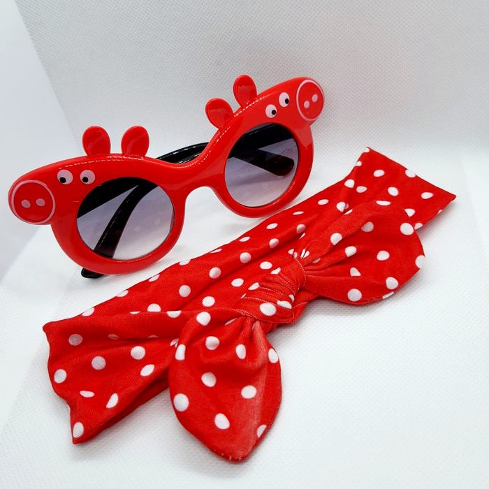 Okulary przeciwsłoneczne Świnka Peppa + opaska uniwersalna pin up