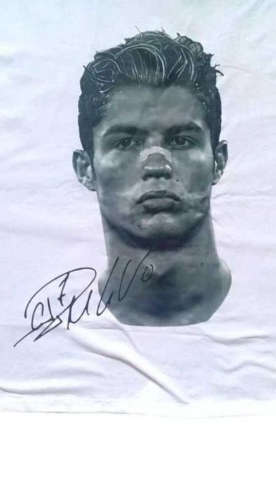 Koszulka Cristiano Ronaldo biały t-shirt CR7 z nadrukiem piłka nożna