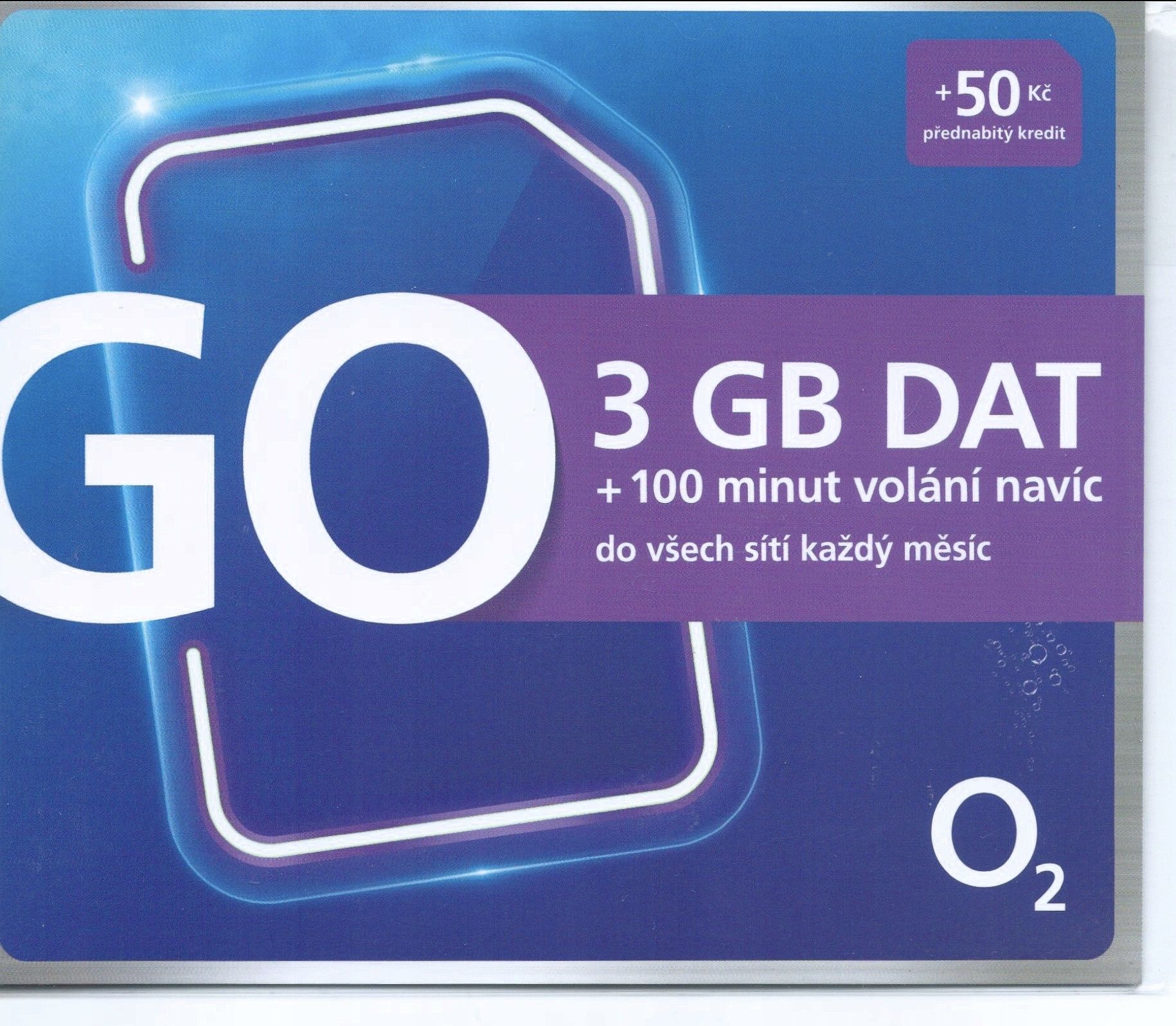 O2 Czeska Karta SIM bez rejestracj 50Kč 3GB UE
