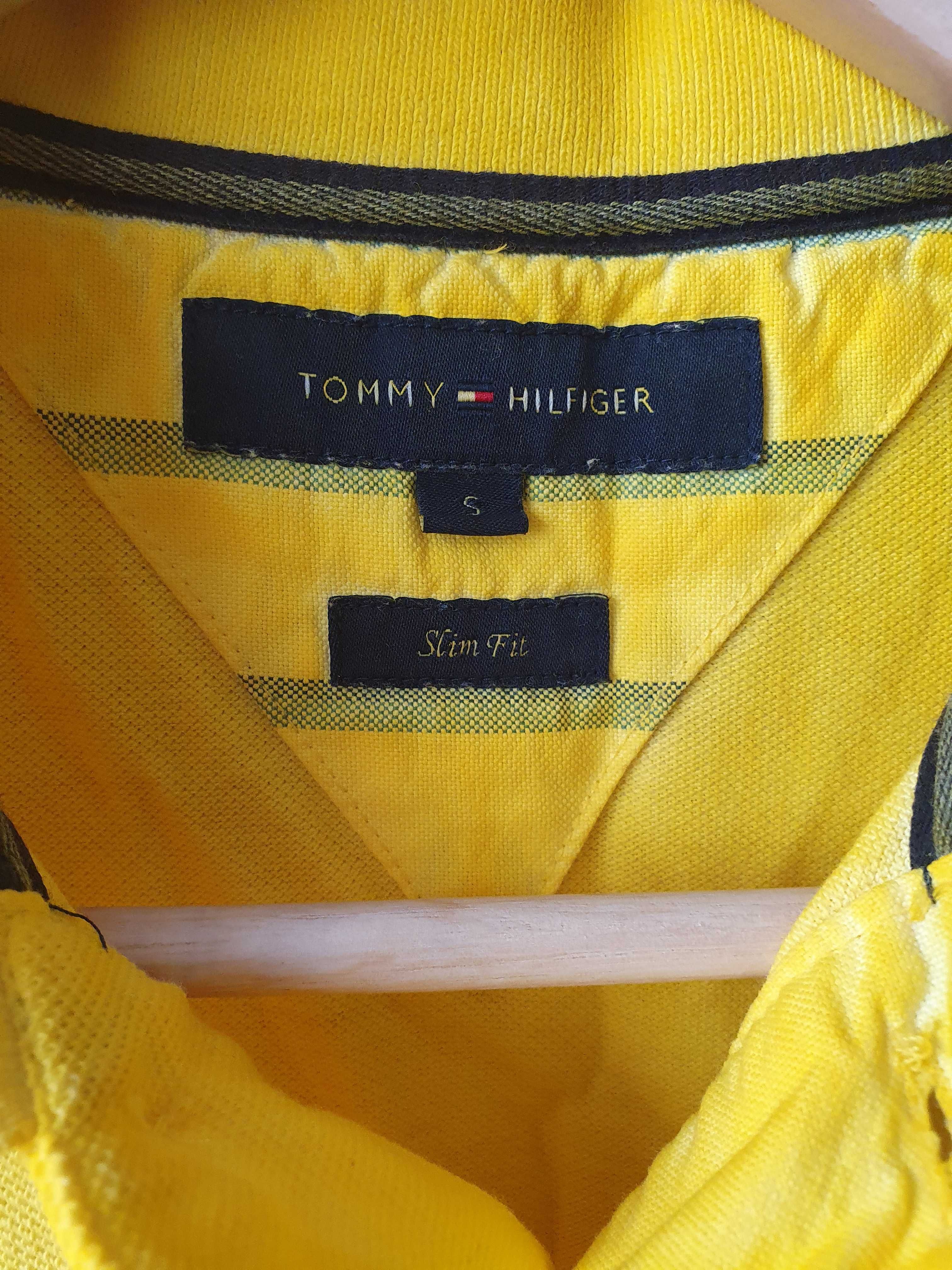 Męska żółta koszulka Tommy Hilfiger - stan bardzo dobry