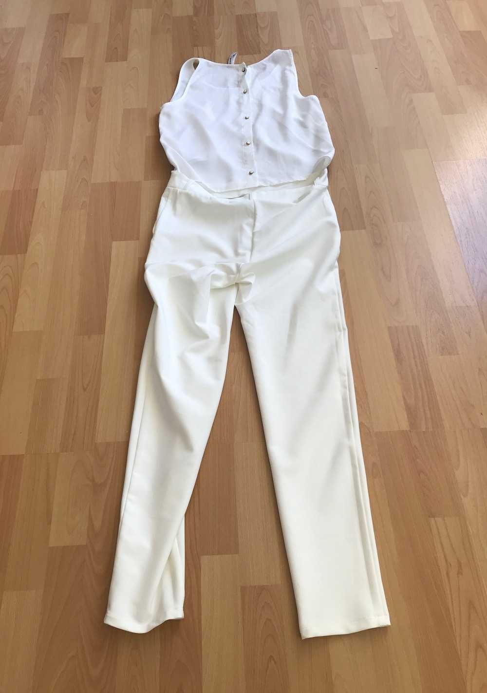 Macacão Stradivarius Branco Tamanho M senhora - Novo Sem Etiqueta