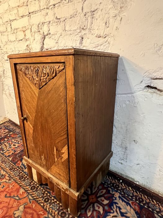 Rzezbiona szafeczka nocna art deco vintage retro prl