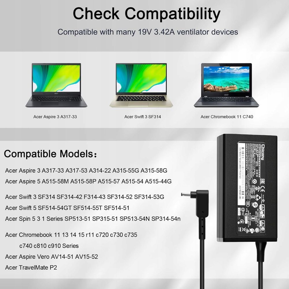 Ładowarka sieciowa 19V 65W do Acer Aspire 3 A315-57G A317-53G Aspire 5